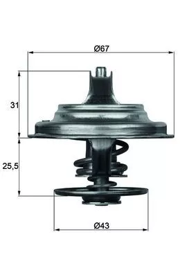 Thermostat, coolant MAHLE TX 23 71D)