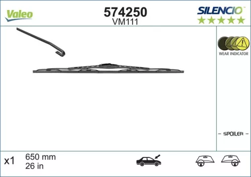 Wiper Blade VALEO 574250)