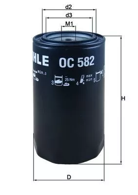 Oliefilter KNECHT OC 582)