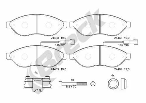 Brake Pad Set, disc brake BRECK 24469 00 703 10)