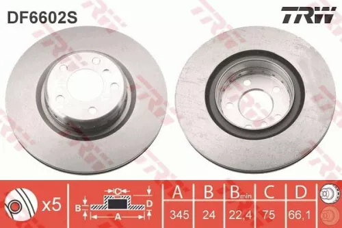 Remschijf TRW DF6602S)