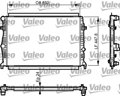 Radiator, engine cooling VALEO 735556)