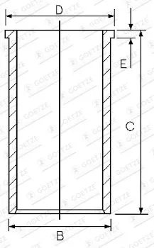 Cylinder Liner GOETZE ENGINE 14-020300-00)