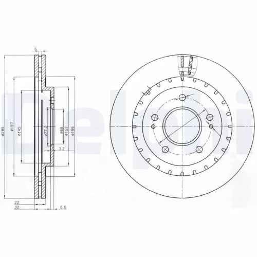 Remschijf DELPHI BG3814)