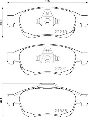 Remblokkenset, schijfrem BREMBO P 23 165)