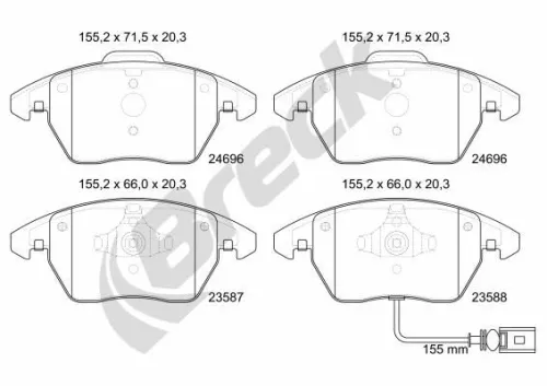 Brake Pad Set, disc brake BRECK 24696 00 701 10)