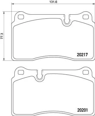 Remblokkenset, schijfrem BREMBO P 02 002)