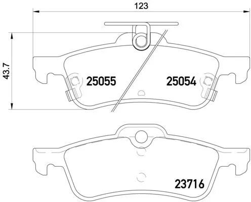 Remblokkenset, schijfrem BREMBO P 28 070)