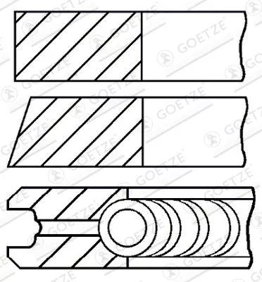 Zuigerveerenset GOETZE ENGINE 08-435700-00)