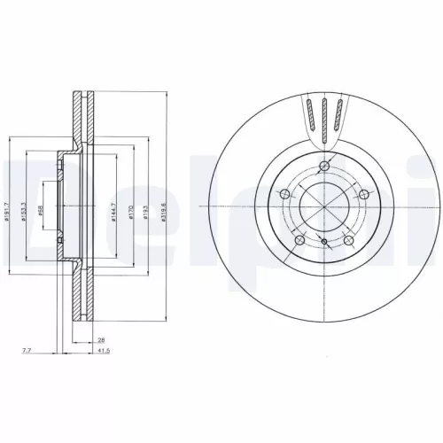 Remschijf DELPHI BG4107)