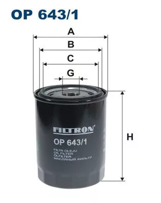 Oliefilter FILTRON OP 643/1)