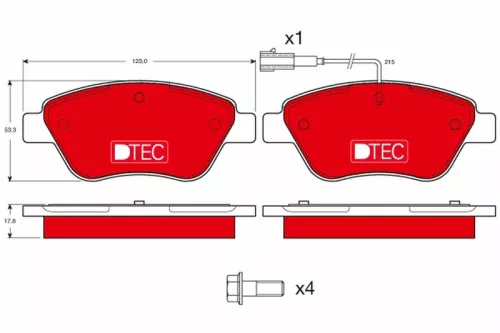 Brake Pad Set, disc brake TRW GDB1482DTE)