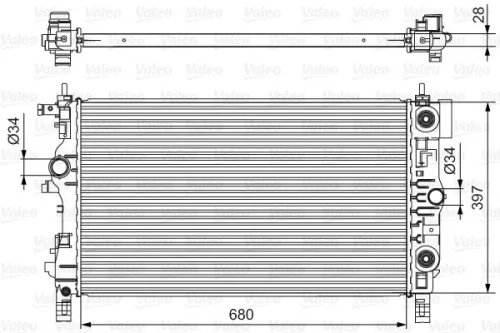 Radiator, engine cooling VALEO 701541)