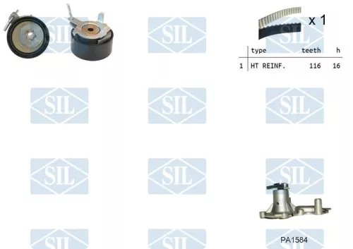 Water Pump & Timing Belt Kit Saleri SIL K1PA1584)