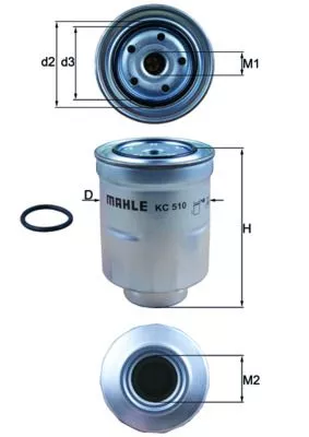 Brandstoffilter KNECHT KC 510D)