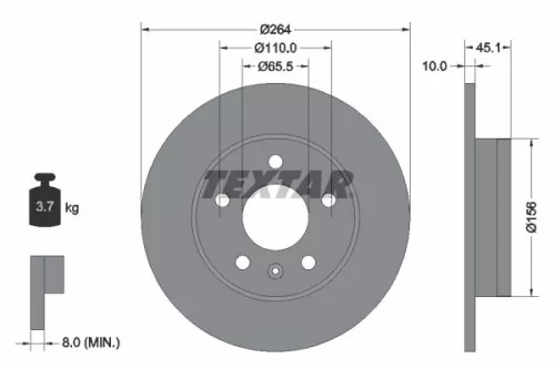 Remschijf TEXTAR 92277303)