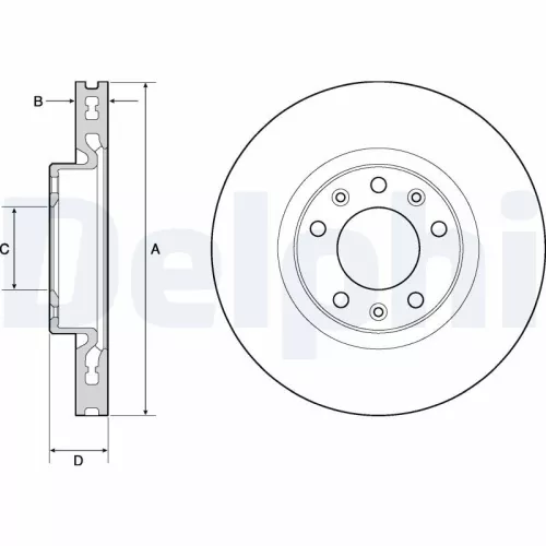 Brake Disc DELPHI BG4669C)