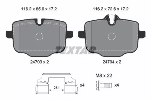 Brake Pad Set, disc brake TEXTAR 2470303)