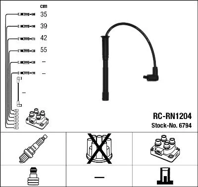 Ignition Cable Kit NGK 6794)