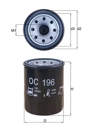 Oil Filter KNECHT OC 196)