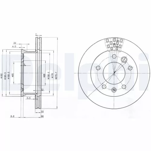 Brake Disc DELPHI BG3236)