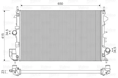 Radiator, engine cooling VALEO 734981)