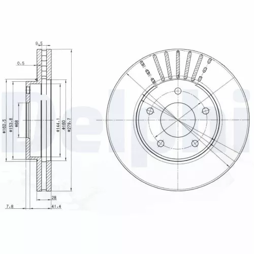 Remschijf DELPHI BG3816)