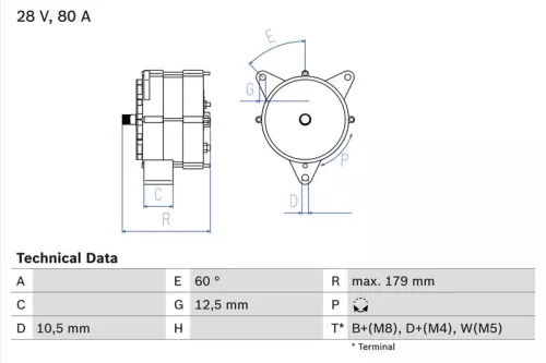 Alternator BOSCH 0 986 037 770)