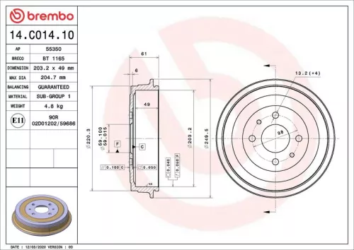Remtrommel BREMBO 14.C014.10)