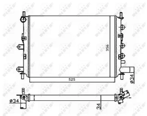 Radiator, motorkoeling NRF 514436A)
