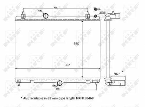 Radiator, motorkoeling NRF 58399)