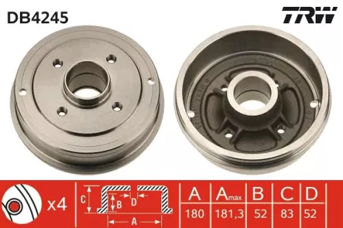 Brake Drum TRW DB4245)