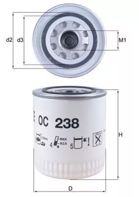 Oil Filter KNECHT OC 238)