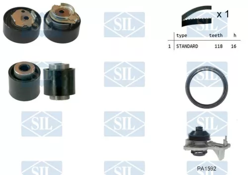 Water Pump & Timing Belt Kit Saleri SIL K1PA1592)