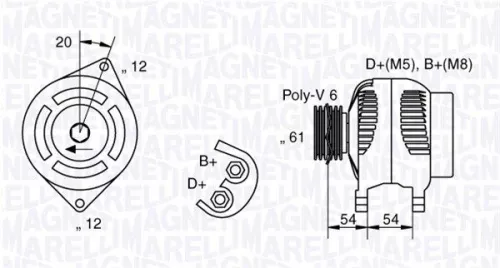 Alternator MAGNETI MARELLI 063321826010)