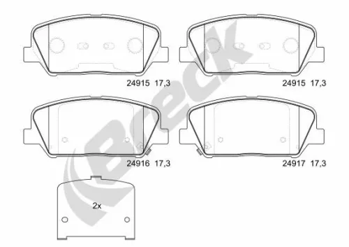 Brake Pad Set, disc brake BRECK 24915 00 701 00)