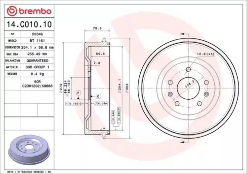 Remtrommel BREMBO 14.C010.10)