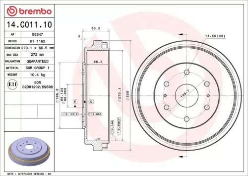 Remtrommel BREMBO 14.C011.10)