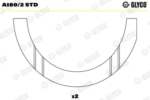 Thrust Washer, crankshaft GLYCO A180/2 STD)