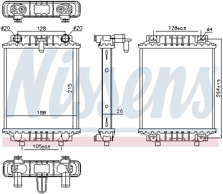 Radiator, motorkoeling NISSENS 60372)