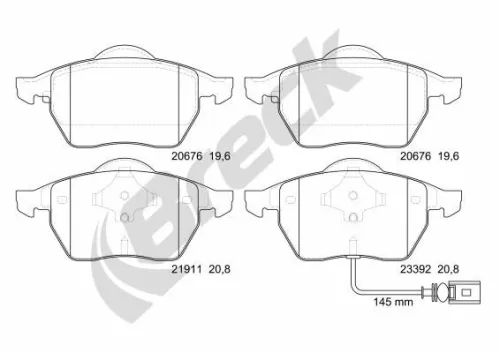Brake Pad Set, disc brake BRECK 23392 00 701 10)