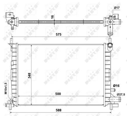 Radiator, motorkoeling NRF 50130A)
