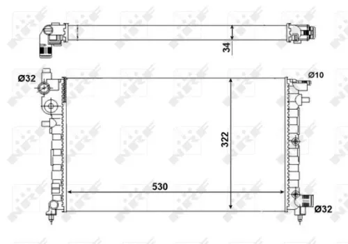 Radiator, motorkoeling NRF 509502A)