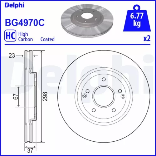 Remschijf DELPHI BG4970C)