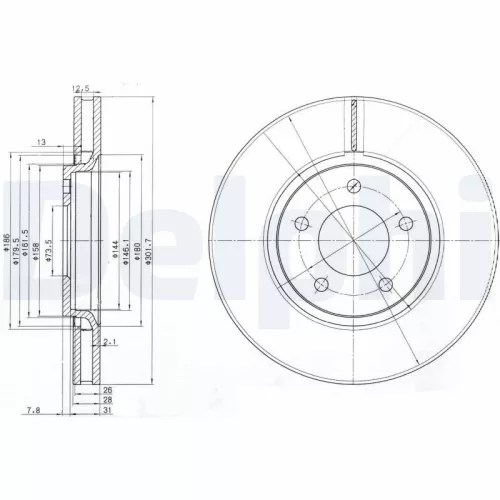 Brake Disc DELPHI BG3716)