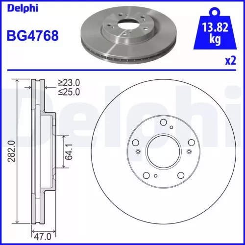 Remschijf DELPHI BG4768)