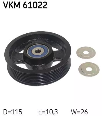 Ombuigings-/geleidingspoelie, V-geribbelde riem SKF VKM 61022)
