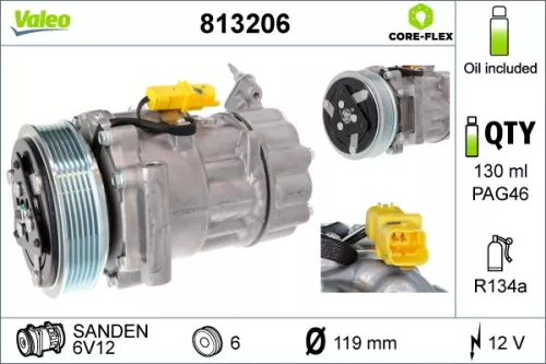 Compressor, air conditioning VALEO 813206)