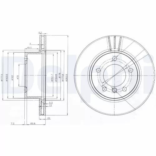 Remschijf DELPHI BG3899C)