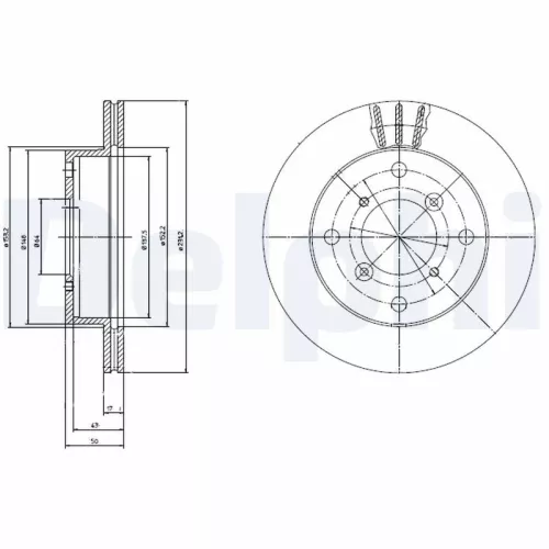 Remschijf DELPHI BG2645)